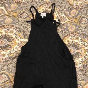 Black cloth tie overalls